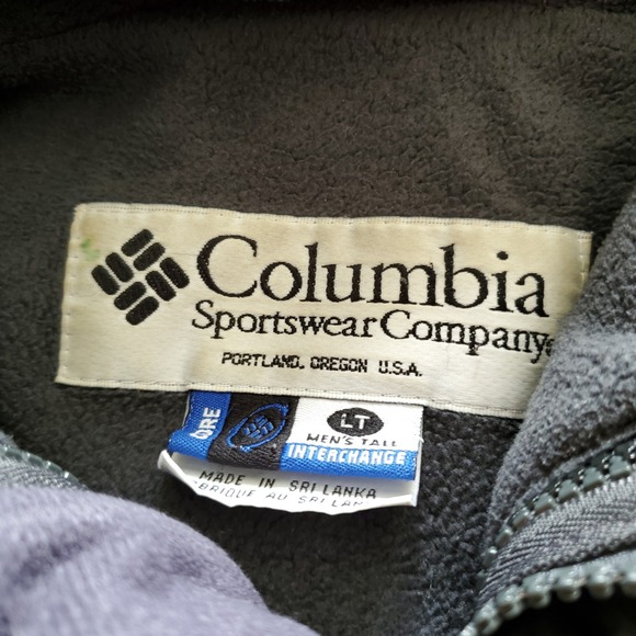 Columbia Cross Terra Mens Large Tall 2 In 1 Jacket Gray Fleece - Picture 4 of 10